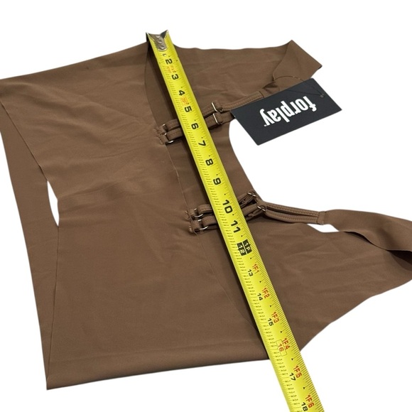 NEW Forplay Brown Cutout Rave Festival Special Occasion Bra Crop Top Size‎ XL - Picture 7 of 8